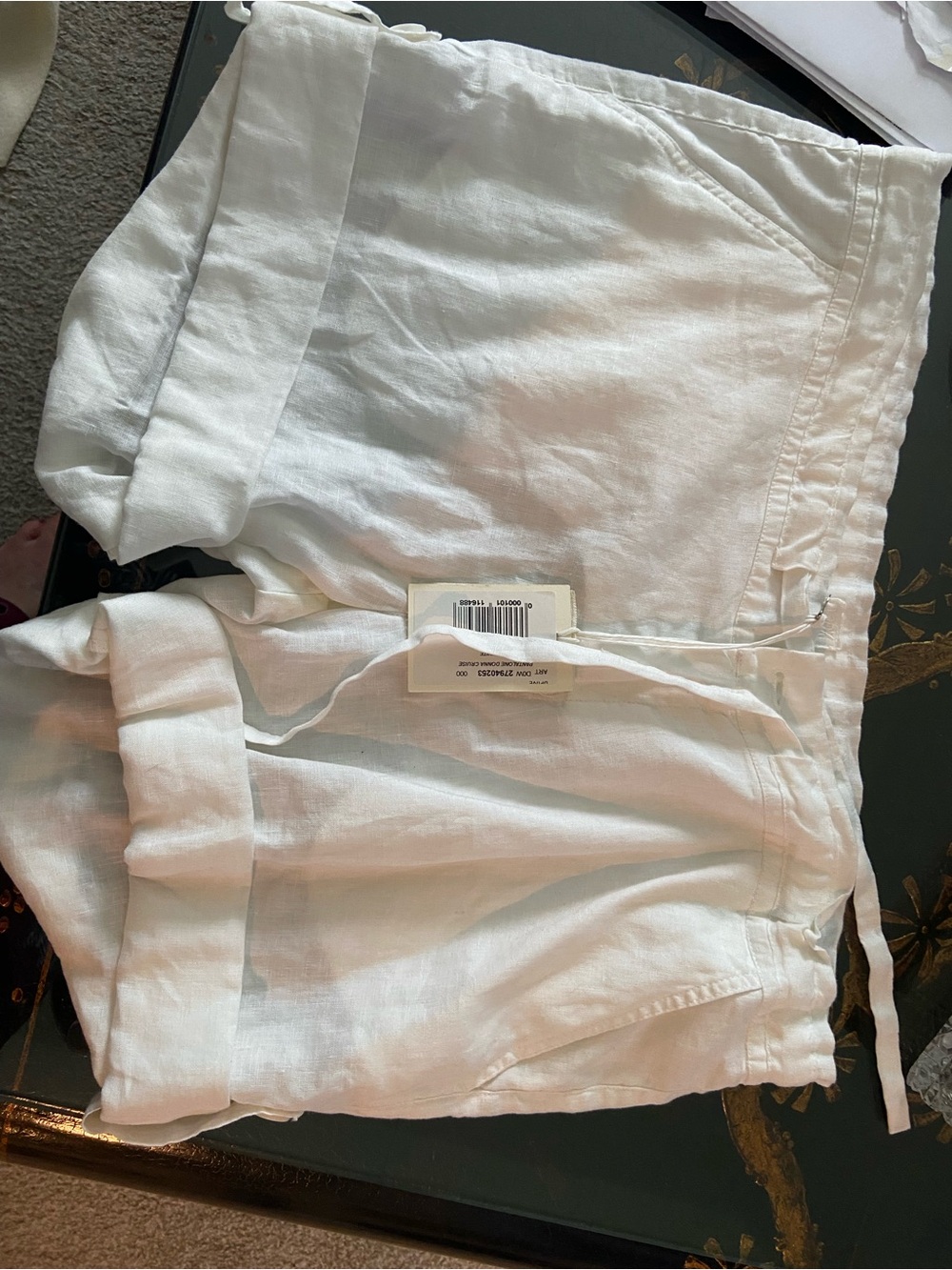 120% white shorts NWT